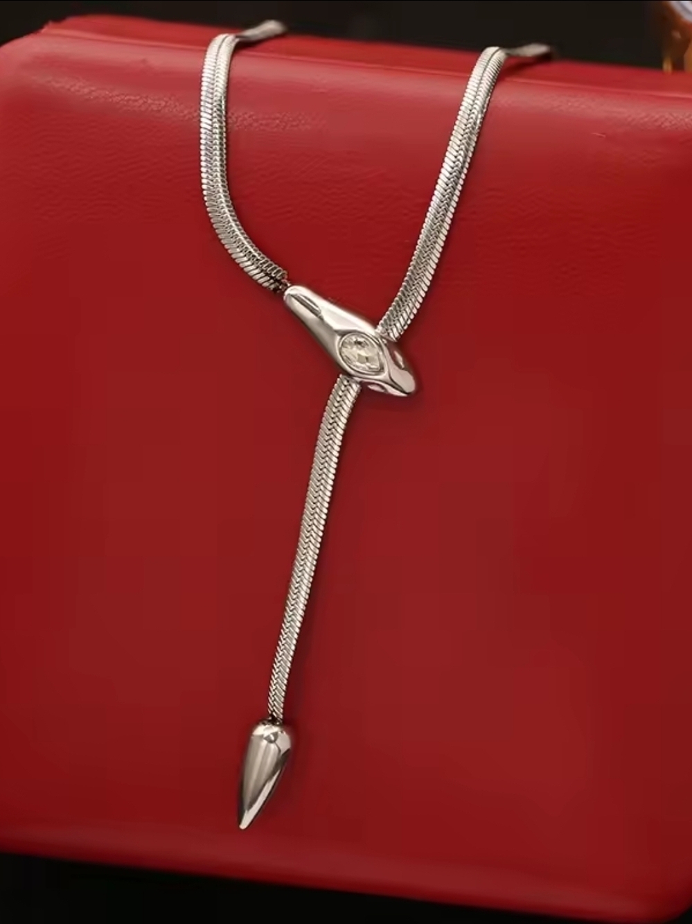 Silver color Sliding Lariat Necklace